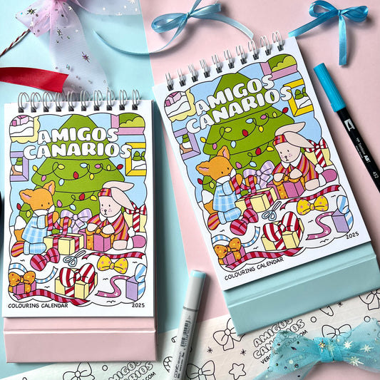 Amigos Canarios colouring calendar 2025