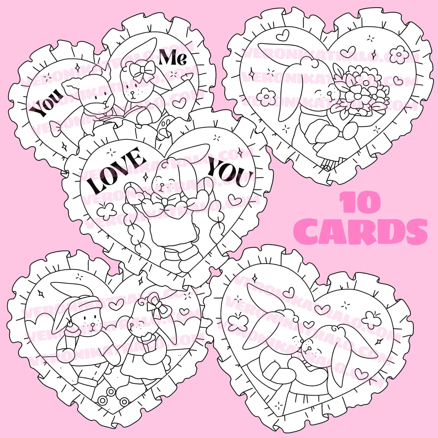 Amigos Canarios Valentines day cards set 