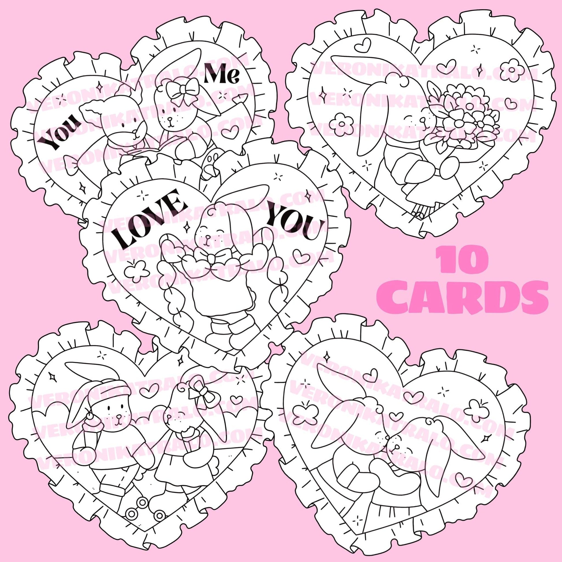 Amigos Canarios Valentines day cards set 