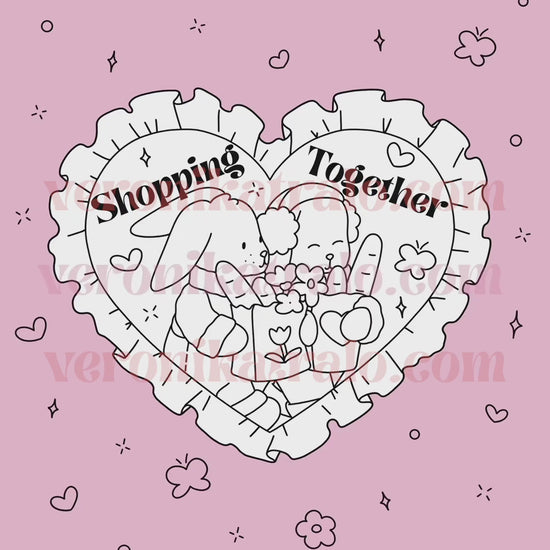 Valentine's Day digital Colouring cards Amigos Canarios