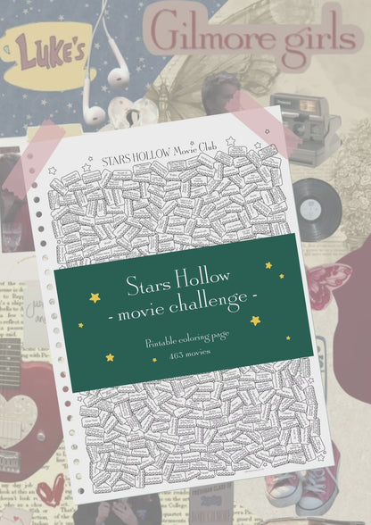 Digital download • Stars Hollow movie challenge printable colouring page